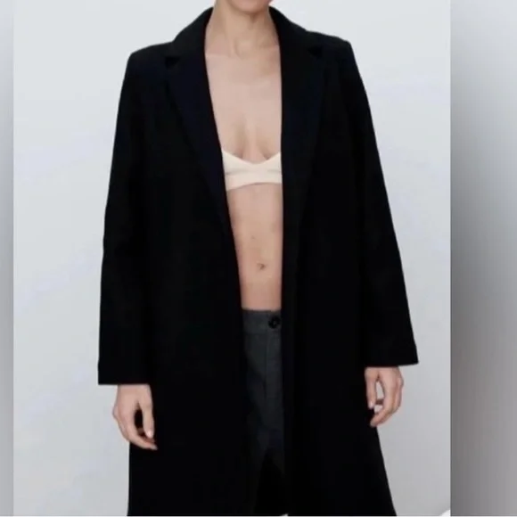 Zara Classic Black Trench Coat - Picture 3 of 6